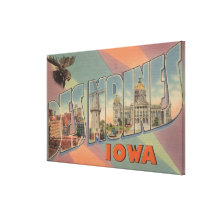 Des Moines, Iowa (tête d'orignaux) Toile Tendue Sur Châssis