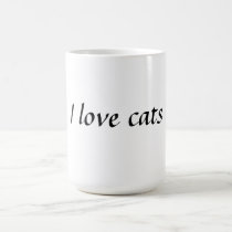 Des tasses de café qui indique, j'aime des chats tasses