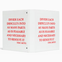 DESCARTES quote 3 Ring Binders