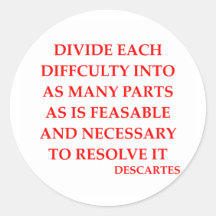 DESCARTES quote Round Stickers