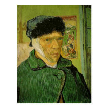 Description: A self-portrait by Vincent van Gogh w Postcards