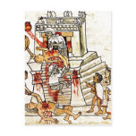 Description Aztec ritual human sacrifice portrayed postcards
