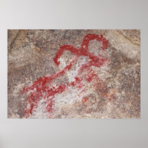 Desert Big Horned Sheep Petroglyph Poster