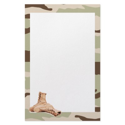 Desert Camo and Combat Boots Stationery by militaryloveshop