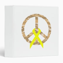 Desert Camo Peace & Ribbon Vinyl Binder