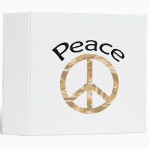 Desert Camo Peace & Word 3 Ring Binders