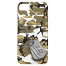 Desert Camo w/ Dog Tags iPhone 5 Cases