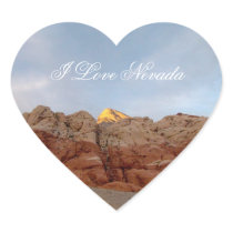 Desert Floor to Ceiling; Nevada Souvenir Heart Sticker