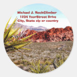Desert Scenery Address Round Sticker