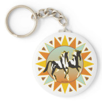Desert Star Paint Horse Keychain