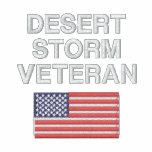 Desert Storm Veteran with American Flag Military Embroidered Hoodie