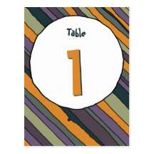 Desert Stripes Table Number Card Postcard