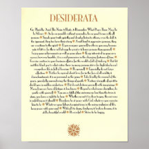 DESIDERATA AFFICHE