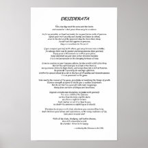 Desiderata blancs posters