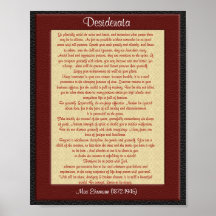 Desiderata "choses désirées" simili cuir poster