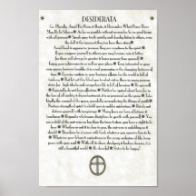 DESIDERATA Circled Crucifix Poster