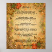 Desiderata "desired things" Autumn leaves Print