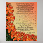 Desiderata "desired things", prose asian lilies print