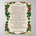Desiderata "desired things", prose exotic flowers print