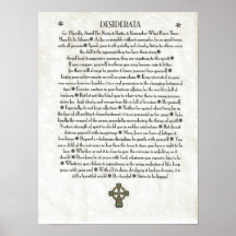 DESIDERATA Fan Crucifix Poster