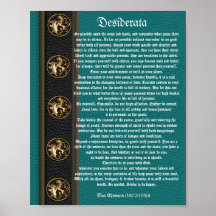 Desiderata leather look brass lions print