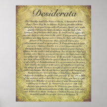 DESIDERATA on Antique Paper Print