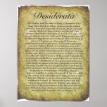 Desiderata Poem on Antique Style Paper Posters