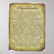 Desiderata Poem on Antique Style Paper Posters