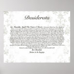 Desiderata Poem on Faded Antique Wallpaper Poster