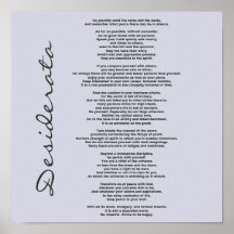 Desiderata Poster - Change Background Color