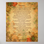 Desiderata prose on parchment Fall colours Poster