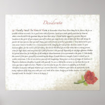 DESIDERATA Red Rose Print