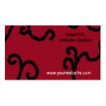 Design d'intérieur rouge et noir chic modèles de cartes de visite