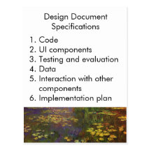 Design Document Specifications Post Card
