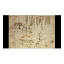 Design for a Flying Machine by Leonardo Da Vinci Business Cards
