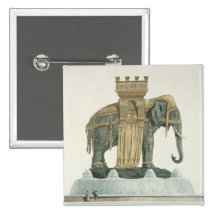 Design for the Elephant Fountain Pinback Button