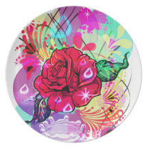 DESIGN ROSE IN BLOOM PLATE