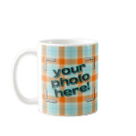 DESIGN YOUR OWN! Aqua/Orange Plaid Jumbo Photo Mug