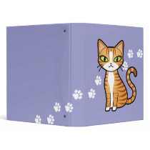 Design Your Own Cartoon Cat 3 Ring Binders