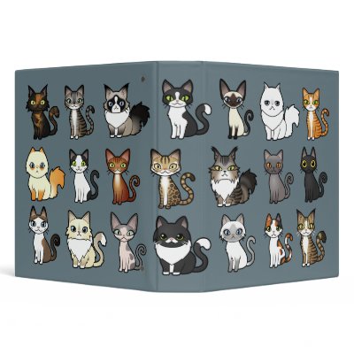 Design Your Own Cartoon Cat 3 Ring Binders by CartoonizeMyPet