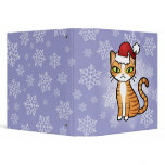 Design Your Own Cartoon Cat (Christmas) 3 Ring Binder