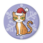 Design Your Own Cartoon Cat (Christmas) Fridge Magnet