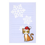 Design Your Own Cartoon Cat (Christmas) Personalized Stationery