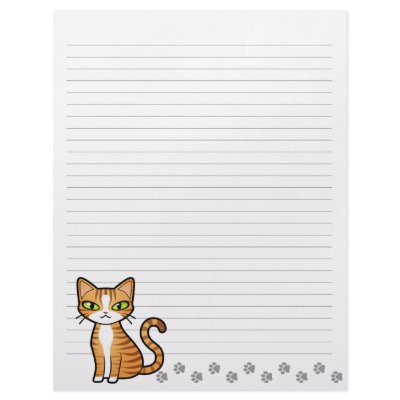Design Your Own Cartoon Cat Customized Letterhead by CartoonizeMyPet