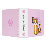 Design Your Own Cartoon Cat (love hearts) 3 Ring Binder