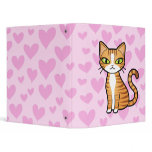 Design Your Own Cartoon Cat (love hearts) 3 Ring Binder