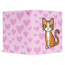 Design Your Own Cartoon Cat (love hearts) 3 Ring Binder