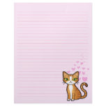 Design Your Own Cartoon Cat (love hearts) Personalized Letterhead