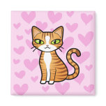 Design Your Own Cartoon Cat (love hearts) Magnet