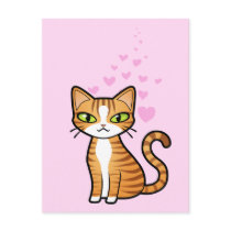 Design Your Own Cartoon Cat (love hearts) Postcards